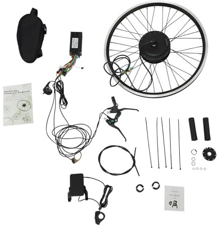 MIKIYUEER E-Bike Conversion Kit Front Wheel 36V 500W Elektrofahrräder Umbausatz Vorderrad 24 Zoll mit LCD Display,Pedalsensor,für Snowbikes Elektrofahrräder und Elektromotorräder