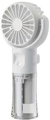 rongweiwang Ventilador humidificador portátil con regulación de velocidad del viento de 4 velocidades, bajo nivel ruido, batería incorporada 800 mAh para una batería larga duración.