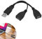Zovator Dual USB Female to Male Cable, Y Splitter Power Cord Adapter USB Double Adapter Mobile Device Extension, Double Port Converter, 15cm