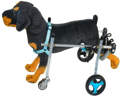 HJYDMQS Gehhilfe Hund Rollstuhl Leichter Rollwagen, Verstellbarer 2-Rad-Hunderollstuhl, Leichter Rollwagen Hundegehilfe Hunderollwagen(Size:XXS,Color:（Blue） 2 Rounds)
