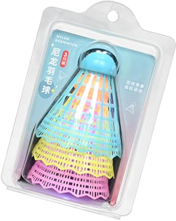 LED-Badminton-Federbälle, 3er-Pack, buntes Nylon mit hoher Elastizität, leuchtet im Dunkeln, für drinnen und draußen, lustiges Sportzubehör für Hofspiele, Freizeitaktivitäten
