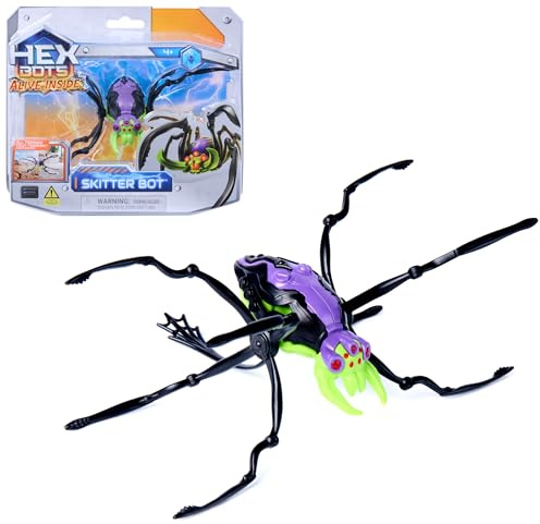 HEX BOTS Skitter Bot Spider, Robotic Kids Toys with Insect-Like Movement for Indoor/Outdoor Play, Robot Toys for Boys & Girls Ages 4 & Up, Red