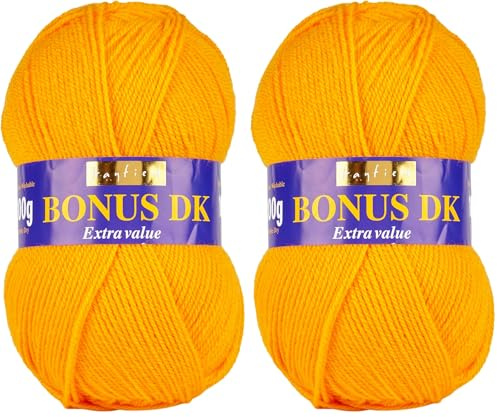 Sirdar Hayfield Bonus DK Double Knitting Yarn, Cantaloupe (577), 100g (Pack of 2)