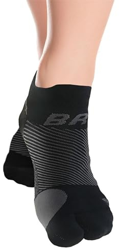 Orthosleeve BR4 Bunion Relief Socks L Black With Split Toe Design Helps Relieve Toe Friction, Anti Odour, Moisture Wicking Abilities