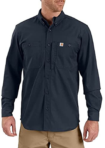 Carhartt Rugged Professional Long-Sleeve Work Shirt, Navy, S Homme