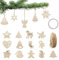 LIHAO 100 Stück Holzanhänger Weihnachtsanhänger Holzverzierungen Weihnachtsverzierungen Holz-Anhänger baumschmuck für Weihnachtsbaum Weihnachten Deko DIY