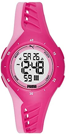 Puma Uhr für Unisex Puma 3, Digitales Uhrwerk, 40mm Pinkes Polykarbonatgehäuse mit PolyurethanArmband, P6008