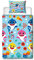 Baby Shark Song Reversible Duvet Cover Set with Matching Pillow Case Blue