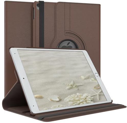 EAZY CASE - Tablet Hülle für iPad Pro 10,5 2017 Schutzhülle 10.5 Zoll Smart Cover Tablet Case Rotationcase zum Aufstellen Klapphülle 360° drehbar mit Standfunktion Tasche Kunstleder Braun