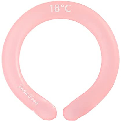 Wiederverwendbar Nackenkühler, RosyFate Nackenkühlschlauch für Sommerwärme, Tragbare kühlende Nackenwickel, Neck Cooling Tube Ring, Entlastung bei Hitzewallungen und Fieber (Rosa)