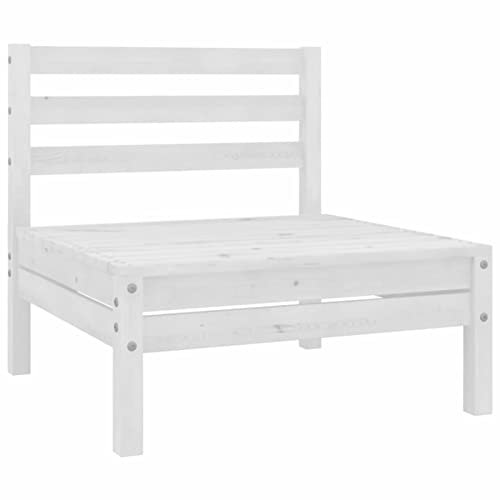 Catherinol Garten-Mittelsofa, Loungesofa, Sitzecke Garten, Gartensofa, Multifunktionssofa, Balkonset, Palettenmöbel, Europaletten Möbel, Balkonmöbel, Paletten Sofa, Weiß Kiefer Massivholz
