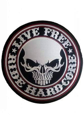 Bigpatch, Emblem, bestickt, zum Aufbügeln, Live-Free Ride Hardcore 24 cm, groß (1)