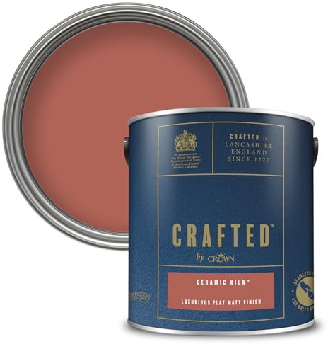 Crown CRAFTED Ceramic Kiln Matt Emulsion Terracotta Red Paint 2.5L