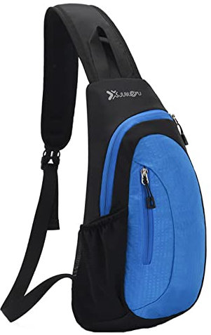 FDDU Leichte Brusttasche, Crossbody Sling Rucksack, Herren Sling Bag Brusttasche, Sling Bag Herren und Damen, Mehrzweck Brust SlingTasche für Reisen, Radfahren und Wandern Bergsteigen Reisen(BLAU)