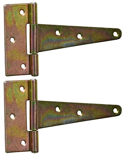 BRESKO Kreuzgehänge Scharnier Torband Türband Ladenband T-Scharniere T-Bänder verzinkt (2 Stück - 125x30x80 mm)