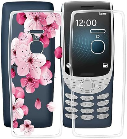 HGJTF Phone Case for Nokia 8210 4G (2.8), 2 Pcs Shockproof Soft Silicone Bumper Shell, [Ultra-Thin ] [Anti-Yellowing] Clear Back Cover for Nokia 8210 4G - Clear + WM113