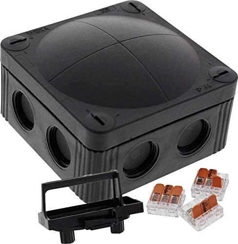 Wiska 10110404 Junction Box (L x W x H) 85 x 85 x 51 mm Black IP66/IP67 Pack of 5
