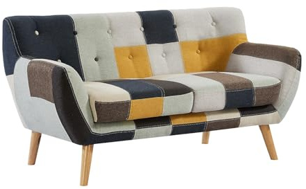 Vente-unique-Sofa 2-Sitzer - Patchwork - Mehrfarbig - SERTI II