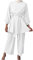 Gebetskleidung für Frauen Abaya Muslim Damen Muslimische Islamische Langarm Top + Lang Hose 2 Teiler Kaftan Khimar Namaz Elbisesi Ramadan Burka Ganzkörper Outfit Weiß S