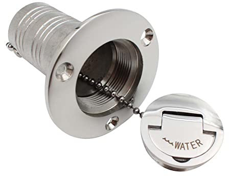 iSpchen 2 Zoll Tankfüller Marine Deck Tankstutzen Kappe Edelstahl Tankdeckel Einfüllstutzen Wasser Deckfüller Boot Marine Deck Bootszubehör