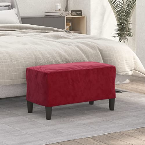 INLIFE Sitzbank Weinrot 70x35x41 cm Samt,Rot,5.1KG,349401