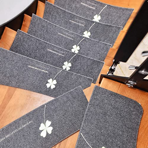 Teppich Treppenstufen Matten Stufenmatten Innen Treppenteppich, Teppichfliesen Selbstklebend Antirutschmatte Treppe schoner,Rutschschutz Stufenschutz Innenbereich für Kinder Ältere und Hunde (Size