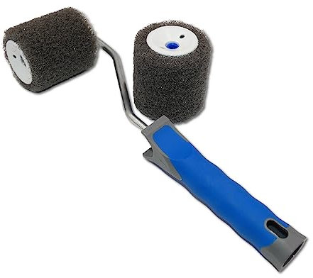 DEWEPRO Beschichtungsroller für Spachtelmasse 80mm breit inkl. einer Ersatzrolle - Spezial-Roller für pastöse Spachtelmassen - Präzise Anwendung in Eckbereichen möglich
