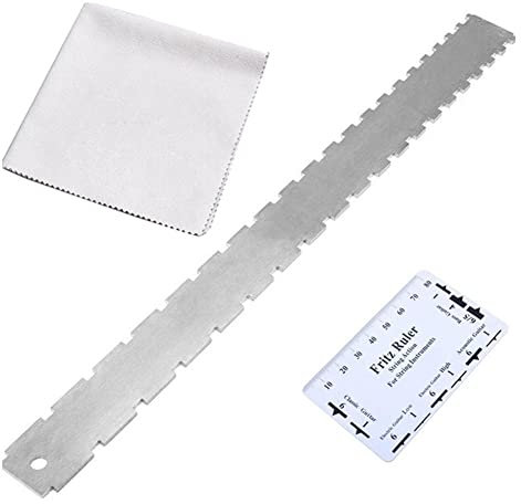 Herramienta de luthiers rectos con muescas para guitarra con accesorios de acción, kit de guitarra, medidor de cuerda electr D5Z6, herramienta de medición