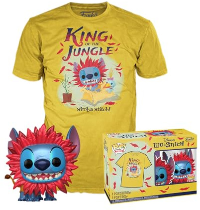 Funko POP! & Tee: Stitch Costume - Simba - S - T-Shirt - Kleidung mit Vinyl-Sammelfigur - Geschenkidee - Spielzeug und Kurzärmeliges Top Für Erwachsene Männer und Frauen - Offizielle Handelswaren