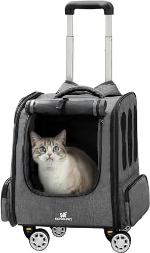 MR.BLACAT Haustier Rucksack mit Rollen für Katzen bis 4kg - katzenrucksack mit Rollen - Katzen Trolley