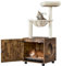 Yaheetech Cat Tree with Litter Box Enclosure, 125 cm Cat Tower with 2 Scratching Posts, Lagre Perch, Condo, Hammock, Hidden Pet Washroom, All-in-One Kitty Furniture