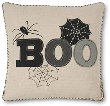 horror-shop Signature Halloween Kissen ;Boo; 43x43cm als Wohnaccessoire