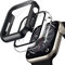 TOCOL 2 Stück Hülle für Apple Watch Series 9 8 7 41mm Case mit Schutzfolie, iWatch Series 9 Series 8 Series 7 41mm Case, HD Bläschenfrei Kratzfestes Case für iWatch 9/8/7 41mm - Schwarz/Transparent