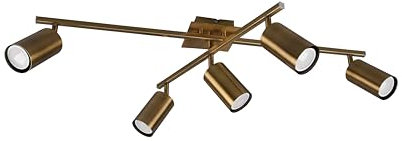 lightling modern Deckenlampe Julie, 5-flammige Deckenleuchte altmessing Metall, drehbar und schwenkbar, Schlafzimmer Wohnzimmer Esszimmer, 5 x GU10 max. 35W, 22 x 57 x 77 cm
