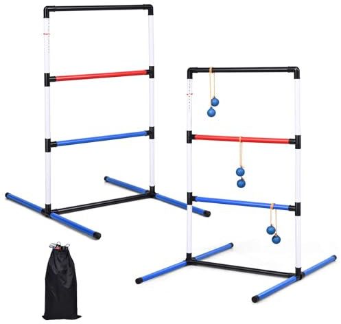 RELAX4LIFE 2 x Leitergolf PVC, Laddergolf mit 6 Doppelgolfbällen & Tragetasche, Spielset mit Score-Markierungsclip, Gartenspiegzeug für Erwachsene Kinder, Leiterspiel für Drinnen Draußen
