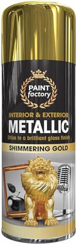 Z&A Metallic Shimmering Gold Spray 400ml - Quicky Dry Brilliant Gloss Finish Paint - Multi-Purpose Interior & Exterior Use - Premium Quality Aerosol Spray - Use on Metal, Plastic, Wood, Plastic (1)