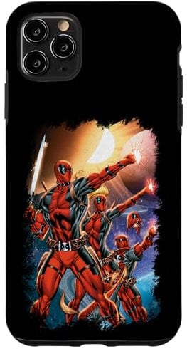 iPhone 11 Pro Max Marvel Deadpool Family Space Squad Distressed Comic Art Case