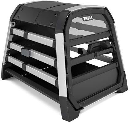 Thule Allax Hundebox, Transportbox Hund, Hundebox für Auto Black/Aluminum XS