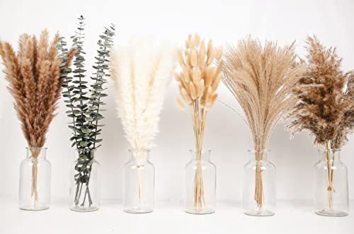 110-teiliges Set von Boho-Pampasgras Dekor, natürlich getrocknete Pampas, Hasenschwanz getrocknete Blumen und getrocknetes Eukalyptus. Perfekt für Hochzeiten, Boho-Partydekorationen