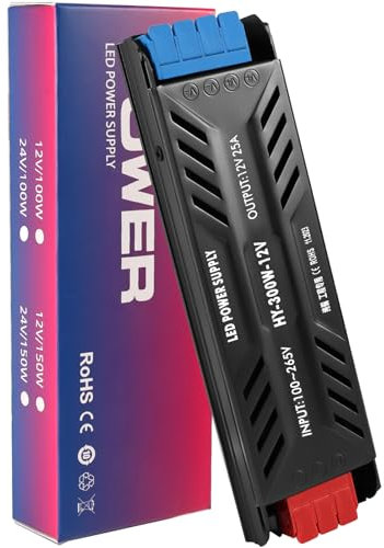 LED Trafo 12V 300W LED Treiber Netzteil, LED Treibe Schaltnetzteil LED Transformator AC 230V auf DC 12 Volt, Kompakter Extrem Konstantspannung Dünner Niedervolttrafo für Neon LED Streifen LED Strip