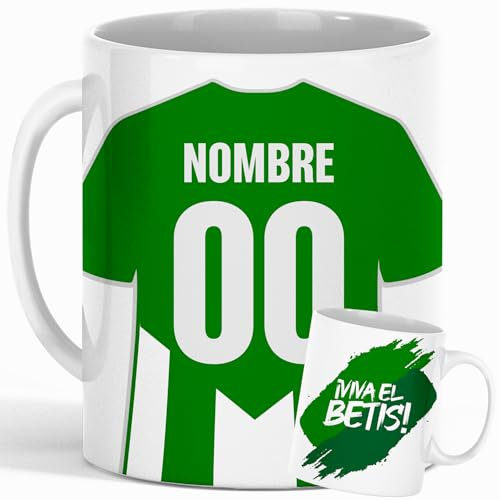 Genérico Taza Personalizada Fútbol Betis | Regalo Original para Aficionados del Fútbol | Taza de Desayuno | Regalo Equipo de Fútbol | Diseño Único y Duradero (Betis)