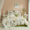 DXHOME Bettwäsche 135x200 Baumwolle Grün Weiß Blätter Blumenmotiv Pflanzen Sommer Bettwäsche Set Bunt Einzelbett Wende Bettwäsche Bettdeckenbezug mit Reißverschluss + 1 Kissenbezug 80x80 cm