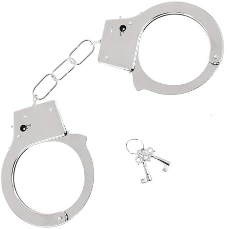 Esposas para niños Esposas de policía de Acero Inoxidable con Llave para Jugar a policías y Ladrones Esposas de policía de Juguete Esposas niños de Metal para Carnaval,Juegos de Roles Reales