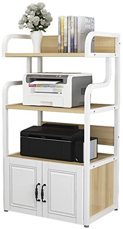 Mesa Auxiliar Para Impresora Soporte for impresora Estante multiusos de pie de 4 niveles for reproductor multimedia Escáner Archivos Libros Horno microondas en la cocina Sala de estar Soporte de Torre