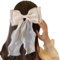 Uoocg Seidig Haarschleife Damen Haarspange mit Große Schleife Französischer Haarschleifen Clip Für Frauen Mädchen (Beige)