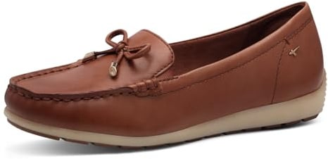 Tamaris Comfort Damen Mokassins aus Leder mit Schleife, Braun (Cognac Nappa), 36 EU