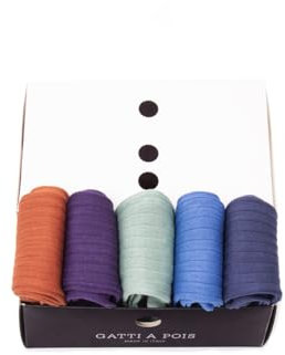 GATTI A POIS Box 5 Calze Lunghe Puro Filo di Scozia Donna (IT, Numero, 39, 42, Regular, Regular, Multicolore)