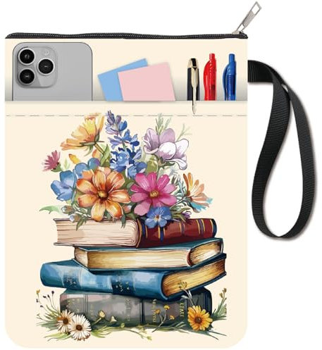 CRASPIRE Copertine per Libri con Motivi Floreali Protezione per Libri Custodia per Libri Tascabili Copertina per Libri in Tessuto Lavabile con Cerniera e Tasca Extra per Gli Amanti dei Libri Regali