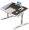 Laptop Table, Bed Table, Laptop Tray with Drawer, Bed Desk with USB Ports Handle, Laptop Table for Sofa, Adjustable & Foldable Aluminium Legs for Eating, Working, Writing (60x40cm/23.62x15.74in) Black
