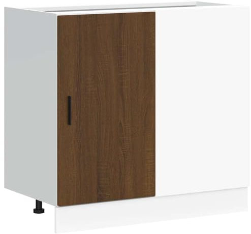 vidaXL Küchenunterschrank Lyon Braun Eichen-Optik Holzwerkstoff, Küchenunterschrank, Unterschrank für Küche, Schrank Küche, Küchenzeile, Lagerschrank